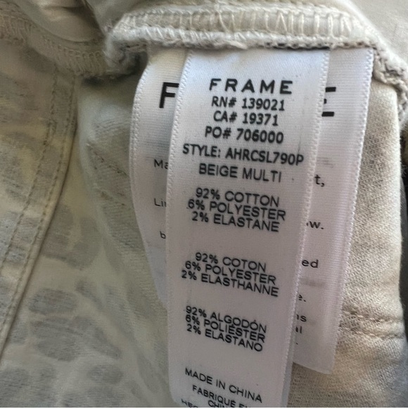 FRAME ALI LEOPARD HIGH RISE CIGARETTE JEANS SIZE 28 - Picture 5 of 8
